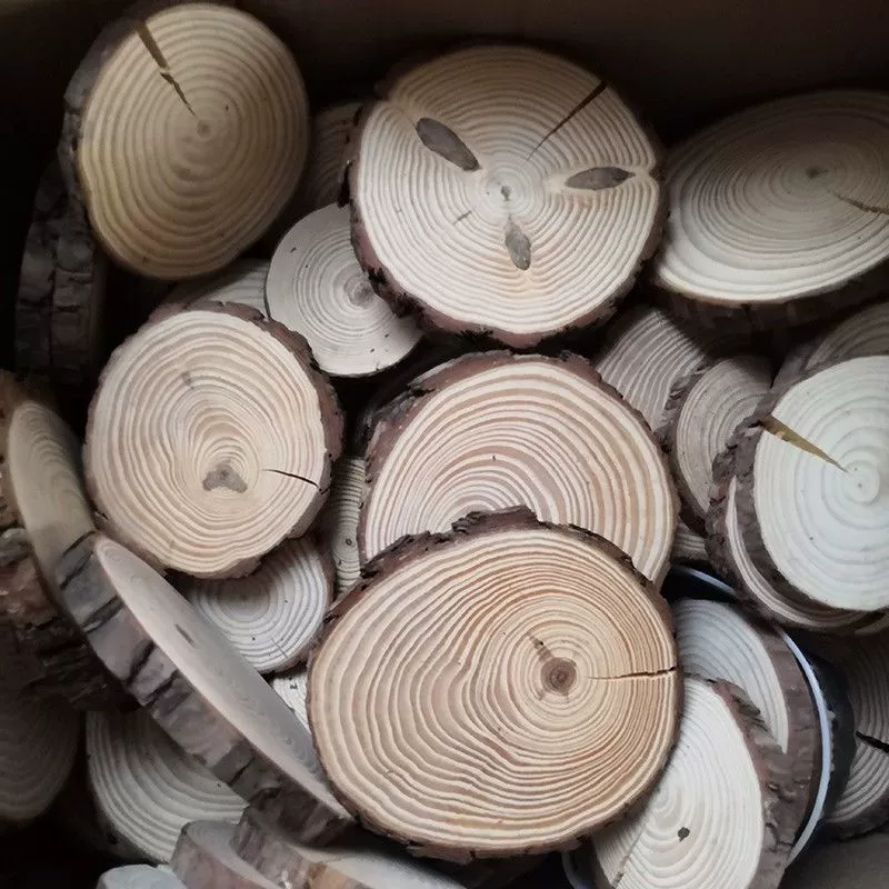 Бракованные древесные щепки, материал ручной работы, сырые древесные щепки, двусторонние полированные круглые щепки, круглые древесные щепки, резьба по древесным щепкам
