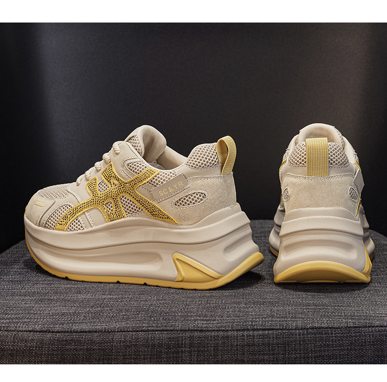 Giày sneaker nữ đế dày lưới mesh thoáng khí mẫu mới thu 2026 — M2916-1 da đỏ, M2916 lưới màu be, M2916-1 da màu vàng, M2916 lưới đỏ chi tiết 31
