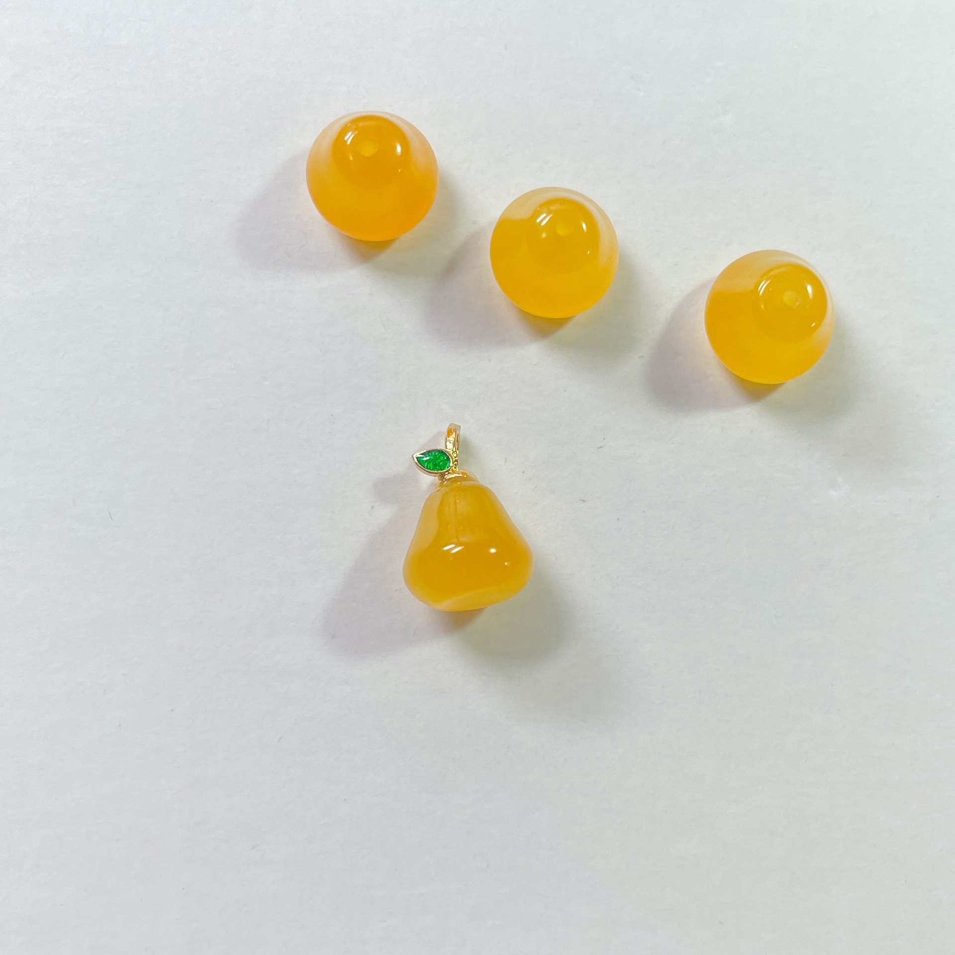 (2개) HUANG CHALCEDONY 시드니 펜던트 목걸이 과일 펜던트 작은 드롭 쥬얼리 마노 시드니 펜던트
