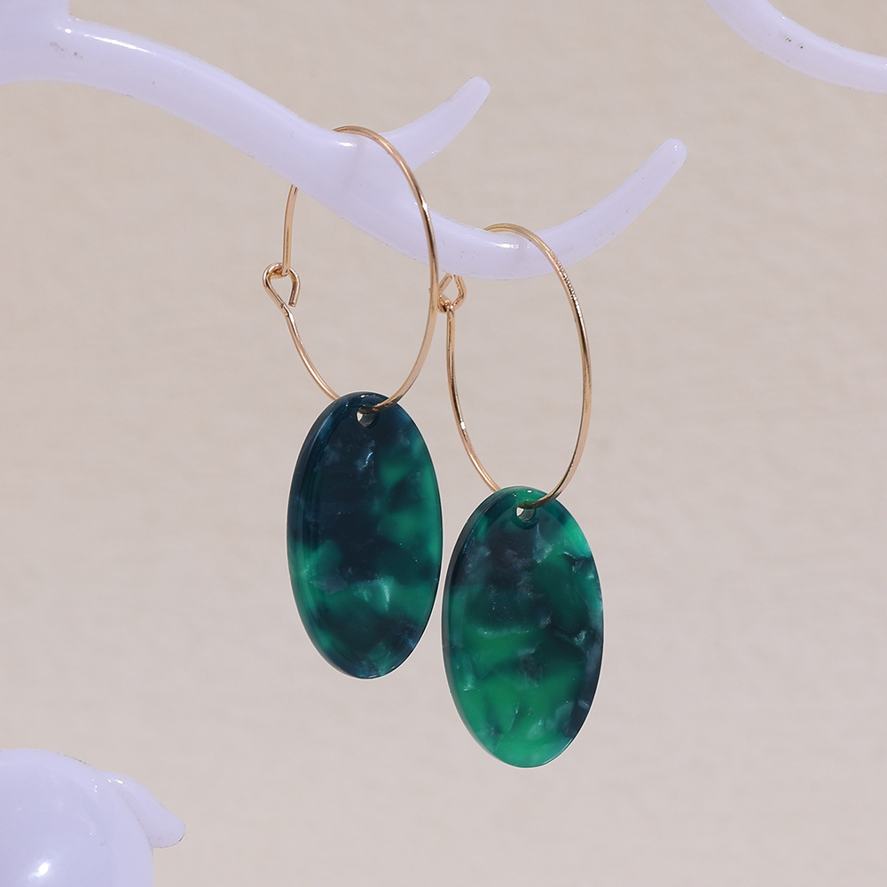 Autumn New Oval Acetate Plate Acrylic Earrings display picture 1
