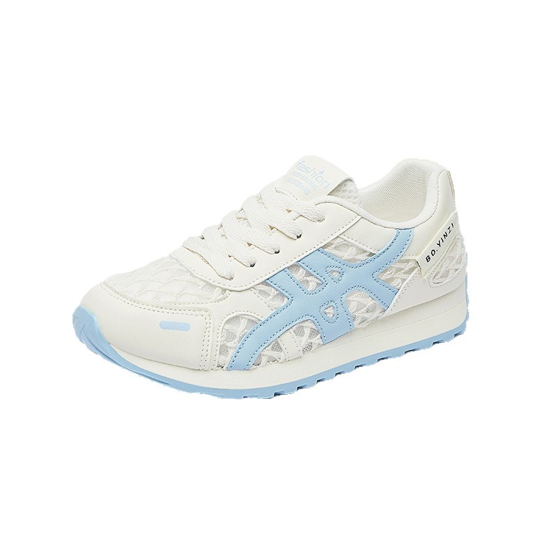 Dexun Little White Shoes Mujer Mesh Transpirable 2025 Verano Nuevo todo fósforo Super Fire Forrest Shoes Casual Single Net Running Shoes