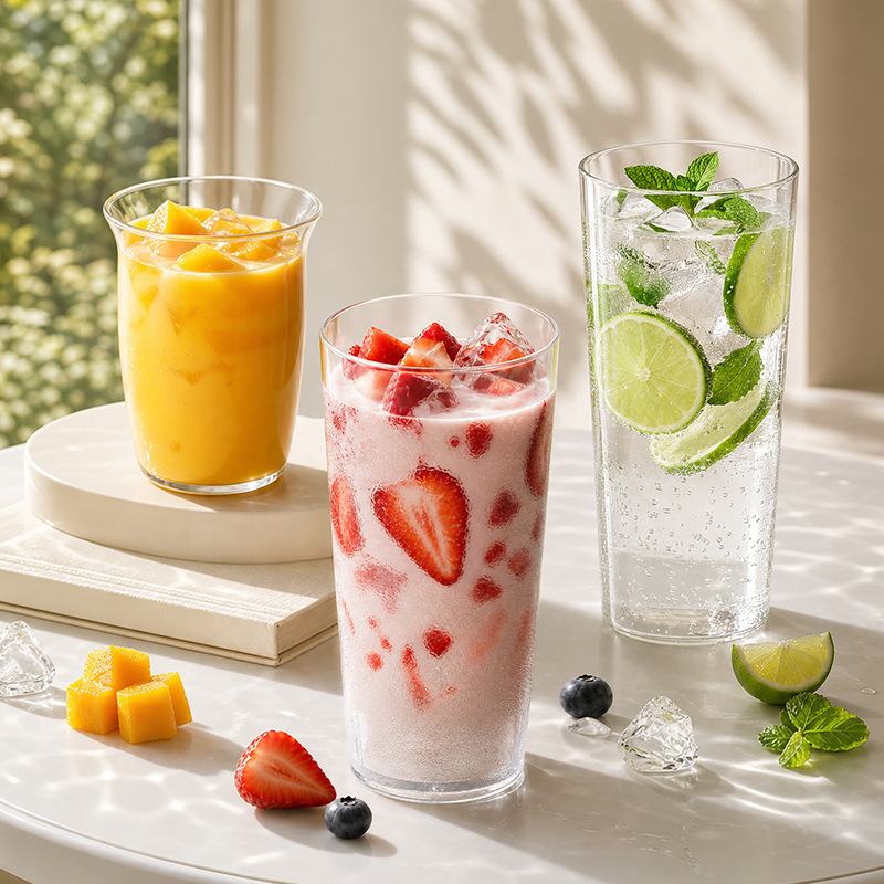 Ins-style simple transparent PC cup for girls, suitable for home use in summer, for iced American latte coffee, milk, and water