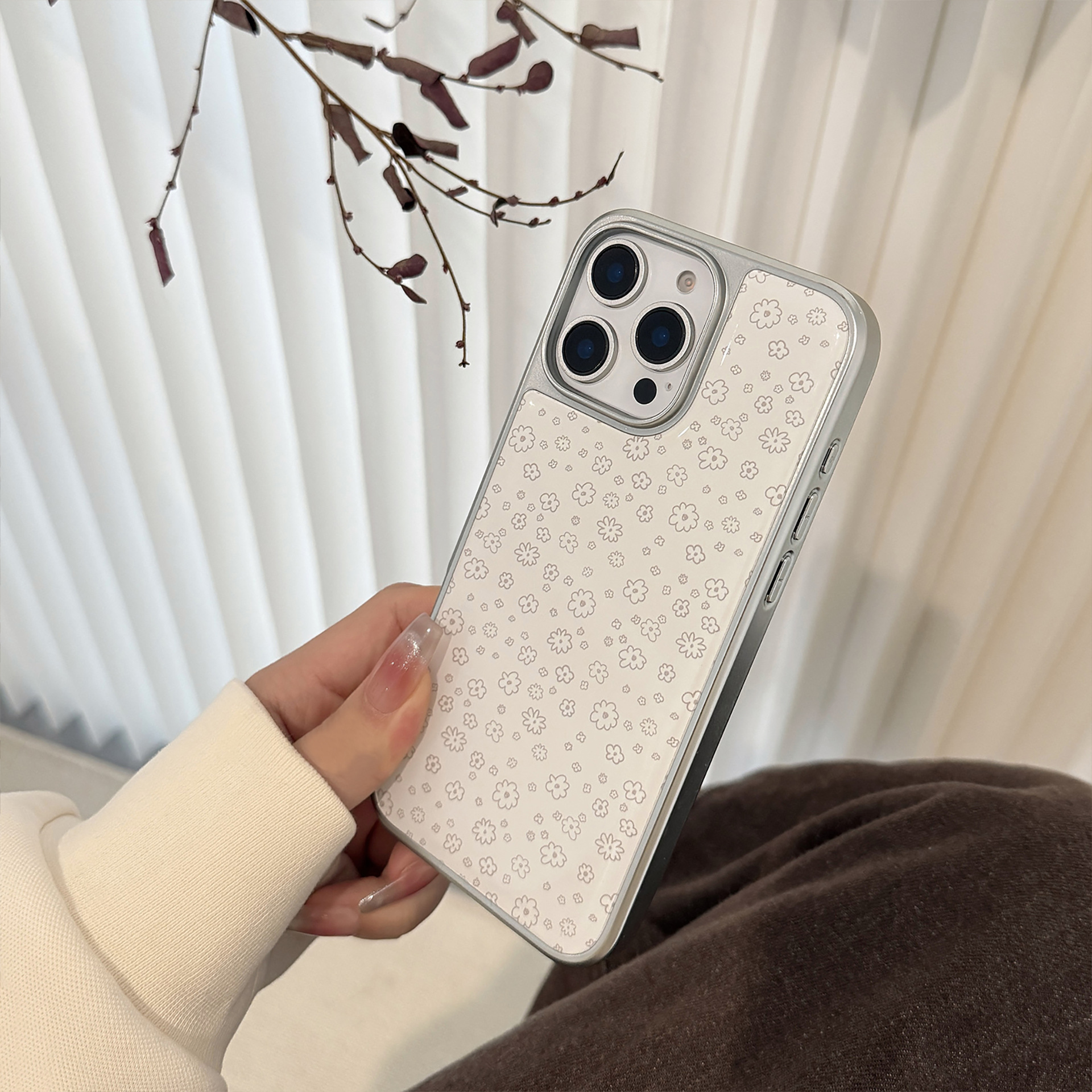 Coque de protection à motif fleurs pour iphone et huawei_voghion.com