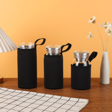 潜水料布套纯色杯套玻璃杯保温杯隔热便携提绳杯套防烫手保护套