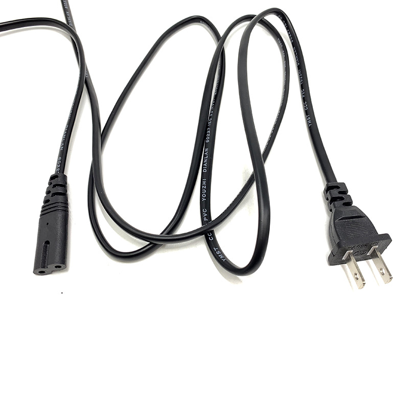 8-character power cord PS4 small desk lamp TCL TV audio display charger dual plug two holes 2 core universal