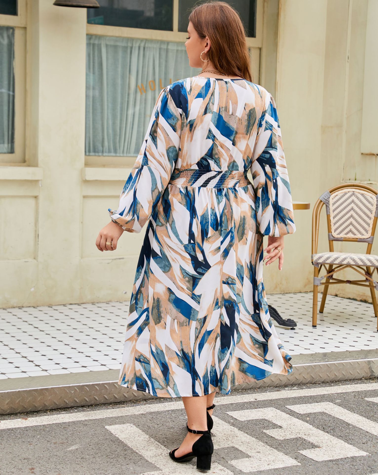 Colorful Print Dress for Plus Size Women