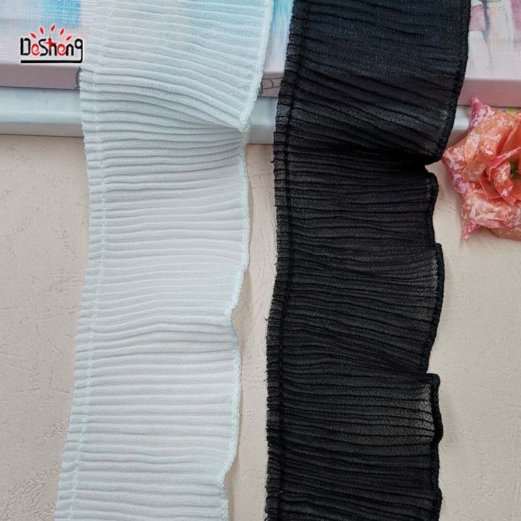 공장 직접 공급 새로운 진주 쉬폰 할인 레이스 합성 실크 프레스 접힌 레이스 원피스 진자 액세서리