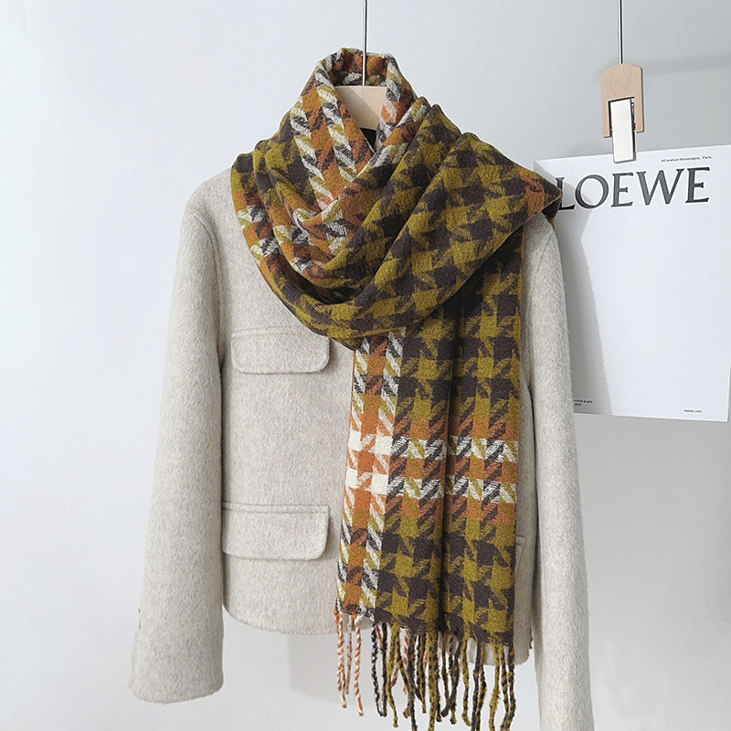 Otoño y invierno retro bufandas calles callejeras británicas atmósfera de estilo universitario temperamento elegante buñuelo