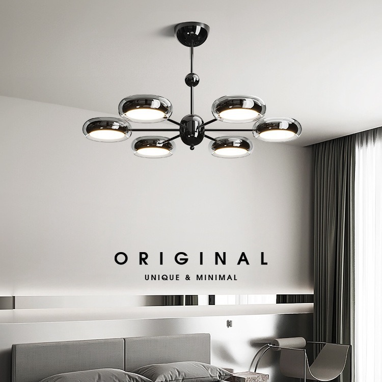 Luz italiana lujosa moderna diseñador de lámparas de sala de estar lujosa lámpara de dormitorio de alto nivel lámpara de vestíbulo minimalista lámpara principal Zhongshan lámpara