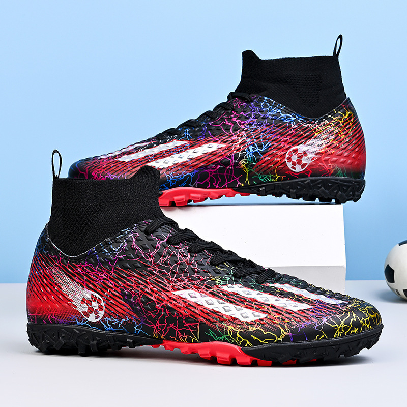 Zapatos de Entrenamiento de Fútbol de Caña Alta para Jóvenes TPU Ligero para Césped Natural y Artificial