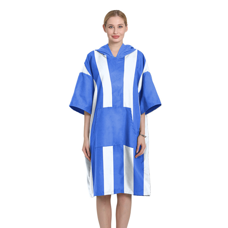 rayas toallas de baño encapuchadas para adultos con bolsillos capa de microfibra playa de secado rápido capa de playa