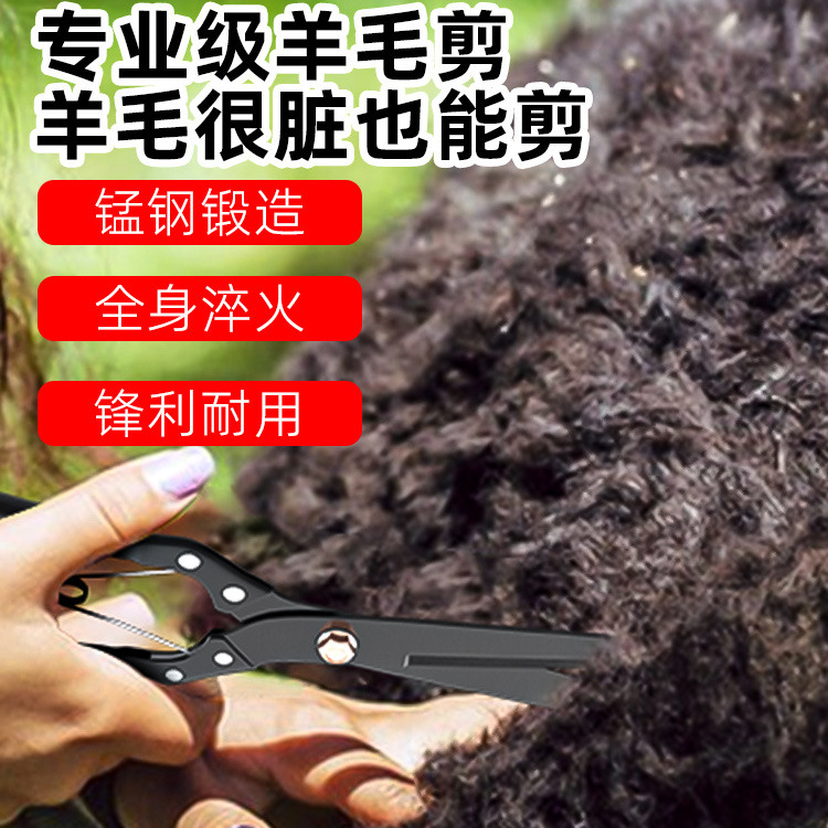 剪羊毛的剪子羊毛剪刀手动绞绵羊毛专用弹簧兔狗毛大号家用修毛剪