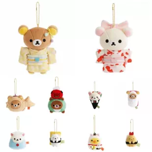 Мягкие брелоки Rilakkuma: кимоно тайяки мороженое суши данго