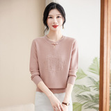 中老年女装秋冬打底衫风针织衫妈妈装上衣大码宽松长袖毛衣休闲，女装针织衫/毛衣，妃慕昵服饰