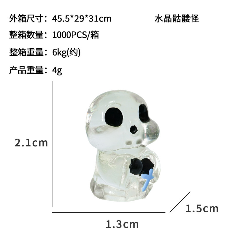 Cristal pequeño fantasma sin rostro masculino cráneo fantasma decoración Halloween fantasma niño decoración resina