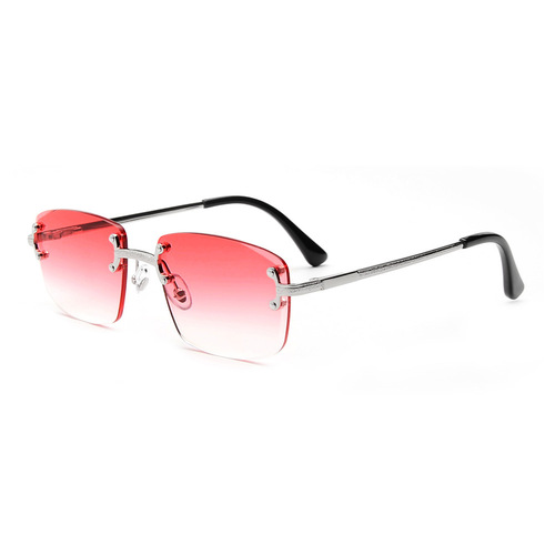 WL2013 metal frameless cut edge sunglasses personality fashion women's square frame sunglasses driving retro punk style