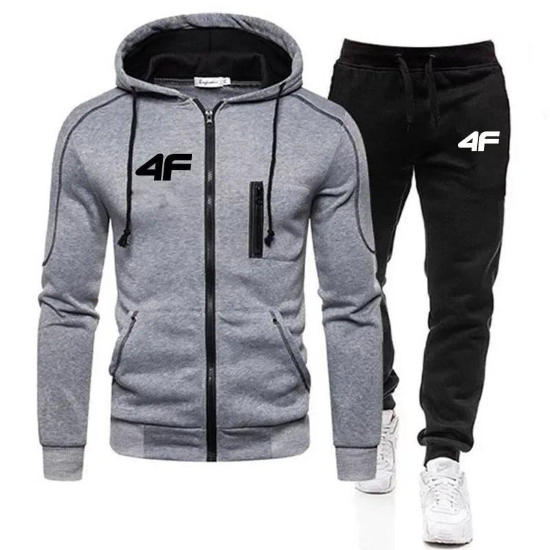 Foreign Trade Men's Autumn and Winter Trendyy Ufc Printed Hooded Sweatshirt Suit Cross-Border Casual Zipper Hoodie Sweatshirt for Men