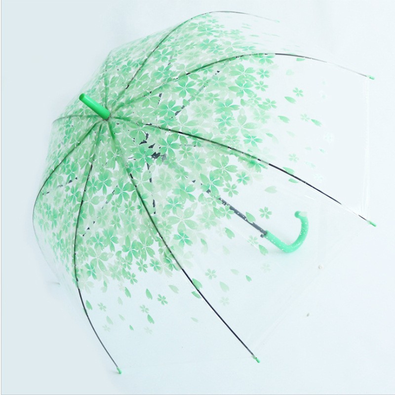 Nuevo 16 hueso paraguas transparentes ins viento impresión transparente ver estilo minimalista literatura y arte pequeño fresco paraguas resistentes al viento