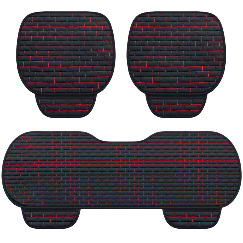 Cojín del asiento de coche de verano de lino cojín del asiento trasero del coche cojín del coche transpirable cojín del coche de una sola pieza conjunto de tres piezas