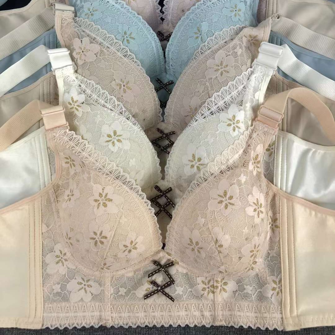 Bréster de alta calidad estilo de encaje jacquard transpirable ajustable confort lateral plegable ropa interior de botón múltiple