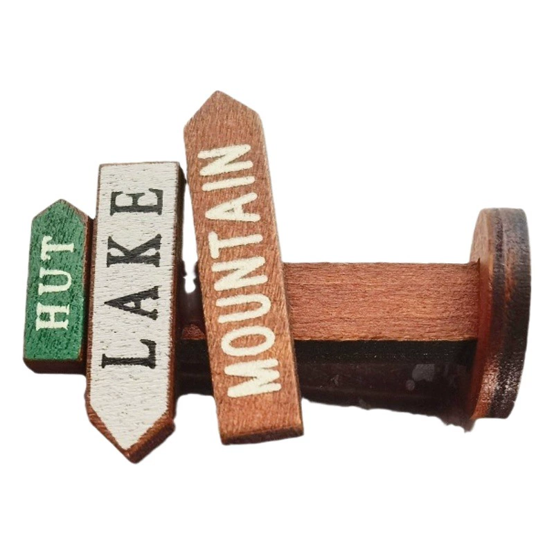 В наличии Деревянные Ремесла Садовые Украшения Микро Пейзаж Миниатюры Сцена Дорожный Знак Украшения