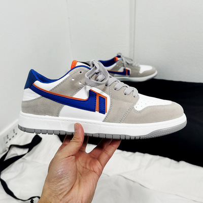 2021春秋新款低幫鞋子男韓版潮流百搭街拍港風板鞋拼色個性學生鞋