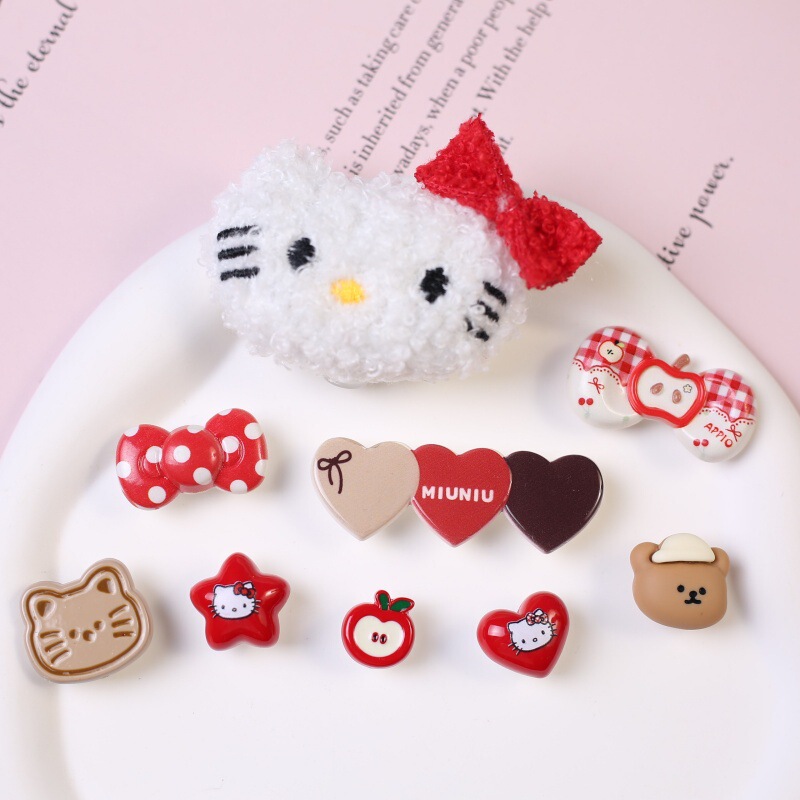 Cartoon Plush Kitten Brooch Bag Pendant Key Chain Cream Glue Mobile Phone Case DIY Jewelry Accessories Wholesale