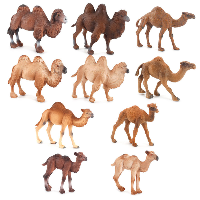Transfronterizo desierto simulación animal sólido camello modelo decoración desierto animal solo doble pico camello traje de juguete