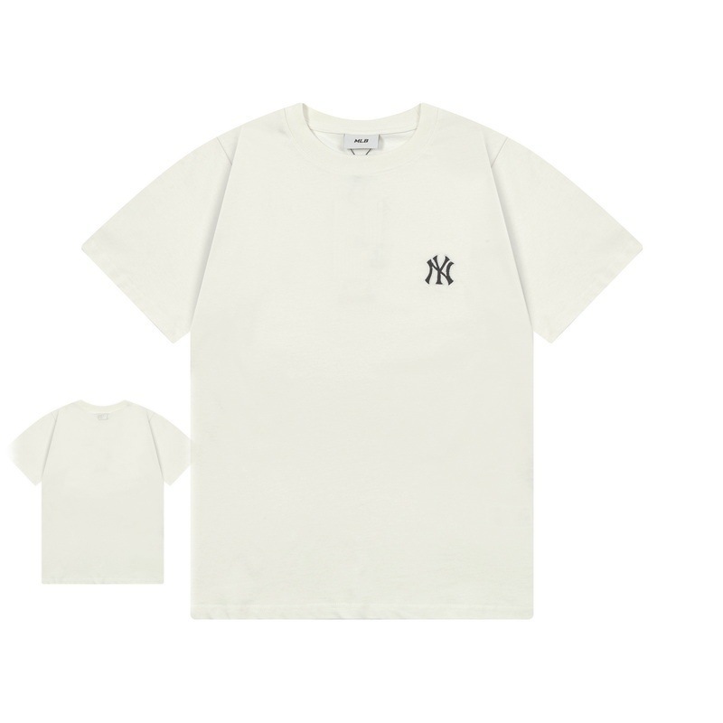 クロスボーダー MLB&NY ベーシックプリント高品質レディース T メンズ半袖コレクション共同ブランドの純綿通気性ボトリングシャツ|undefined