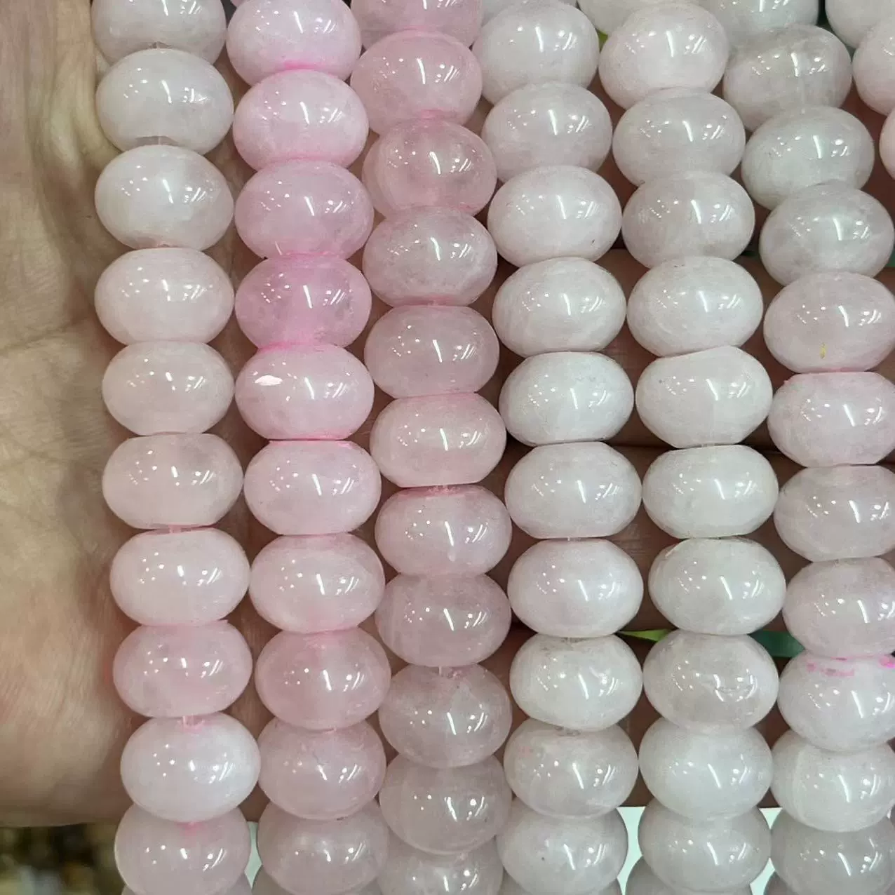 Rose quartz 6X10MM wheel abacus beads natural stone Nature Stone Beads about 65 pieces/piece