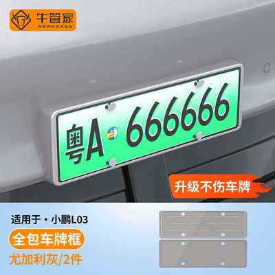 L03 model: complete set of | License plate holder/license plate holder - eucalyptus-gray