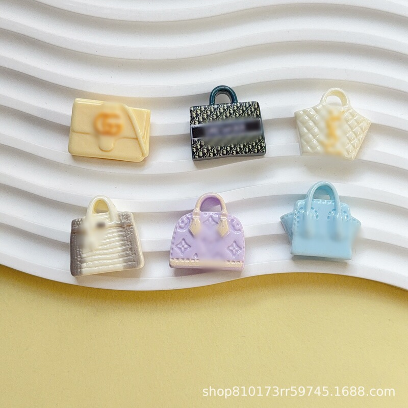Cartoon DIY Big-Name Bags Resin Accessories Jewelry Cream Glue Hairpin Mobile Phone Case Shoe Buckle Key Chain Pendant 6 Styles
