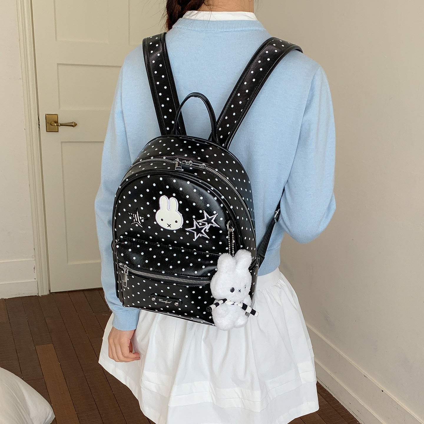 2026 mochila, mochila de viento, estudiantes de clase, gran capacidad, conejo, caricatura de dibujos animados, linda mujer, nuevo estilo coreano.