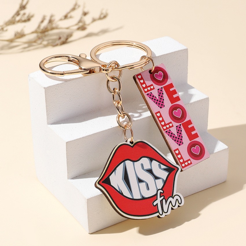 Daily, Festival Occasion Classic Style Commute Letter Heart Shape Wood Valentine'S Day Unisex Bag Pendant Keychain