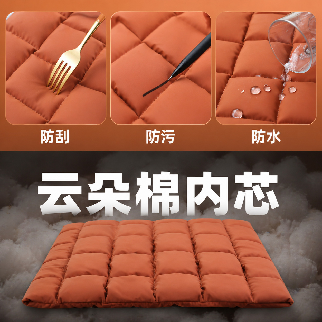 Car seat cushion with bubble padding, suitable for all seasons, filled with memory foam, anti-stain leather, suitable for Honda, Toyota, Nissan