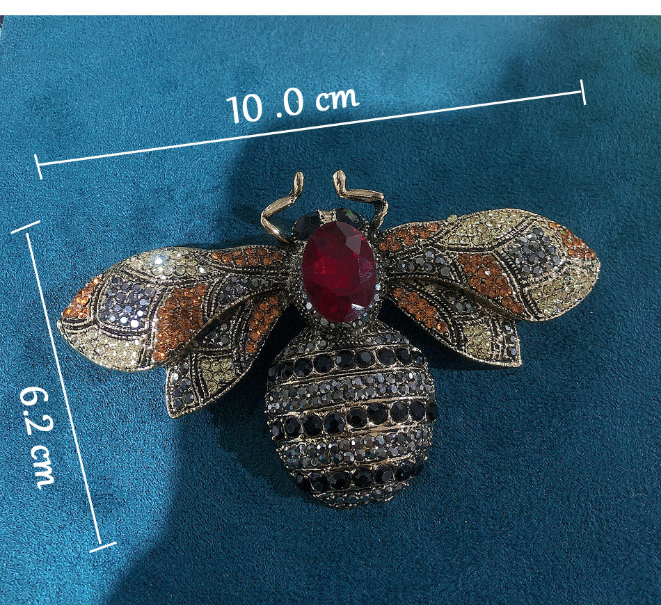 Glam Retro Bee Alloy Plating Inlay Rhinestones Unisex Brooches display picture 2