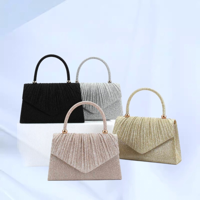Cross-Border Dropshipping Clutch Bag, Evening Makeup Handbag, Pleated Evening Bag, Girls' Clutch, Wedding Makeup Bag, Wallet Cross-Border Dropshipping Clutch Bag, Evening Makeup Handbag, Pleated Evening Bag, Girls' Clutch, Wedding Makeup Bag, Wallet