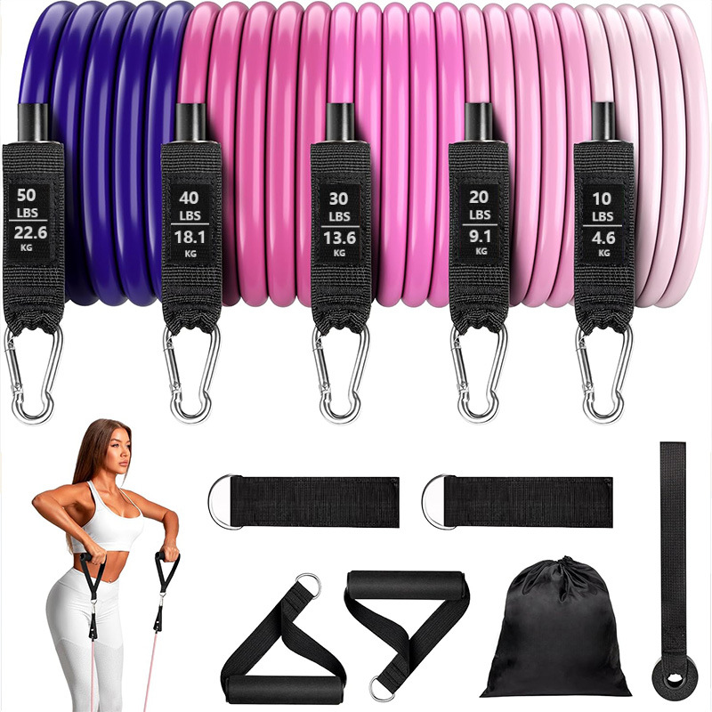 Cross-Border Exclusive Supply of Gradient Resistance Rope 11-Piece Set Tpe Resistance Trainer Full Body Training Resistance Band Portable Elastic Rope