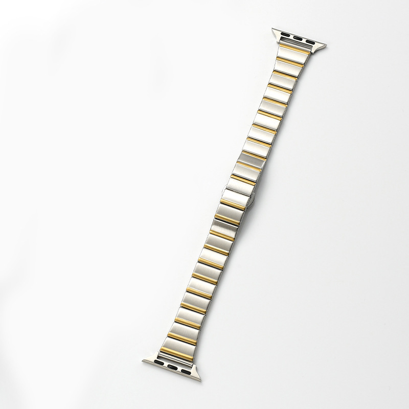 Apple Applewatch 時計ストラップに適しています。ステンレススチールの 1 ビーズエッジ iwatch スモールウエストバタフライバックルストラップ|undefined