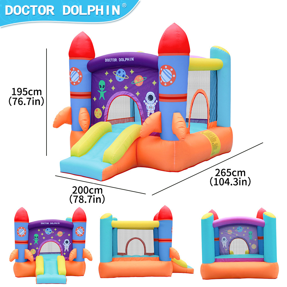 Doctor Delfín | Castillo inflable infantil para interiores, pequeño, plegable y portátil.