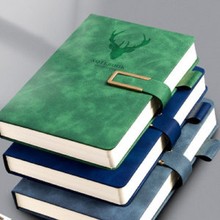 A5超厚皮面笔记本子商务记事本2025年新款工作笔记办公用会议记录