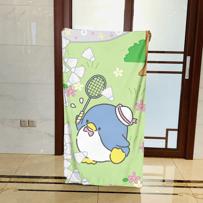 Ta Ma little penguin Keji cartoon swimming pool bathroom absorbent bath towel beach towel girlfriends couple style Ta Ma little penguin Keji cartoon swimming pool bathroom absorbent bath towel beach towel girlfriends couple style
