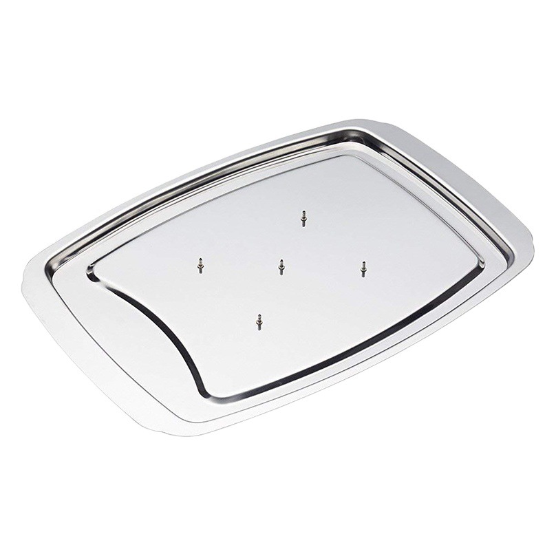 Pavo de acero inoxidable olla de uñas estante de pollo asado estante de pavo Placa de pollo asado Placa de cocción de Navidad Parrilla de barbacoa bandeja de uñas