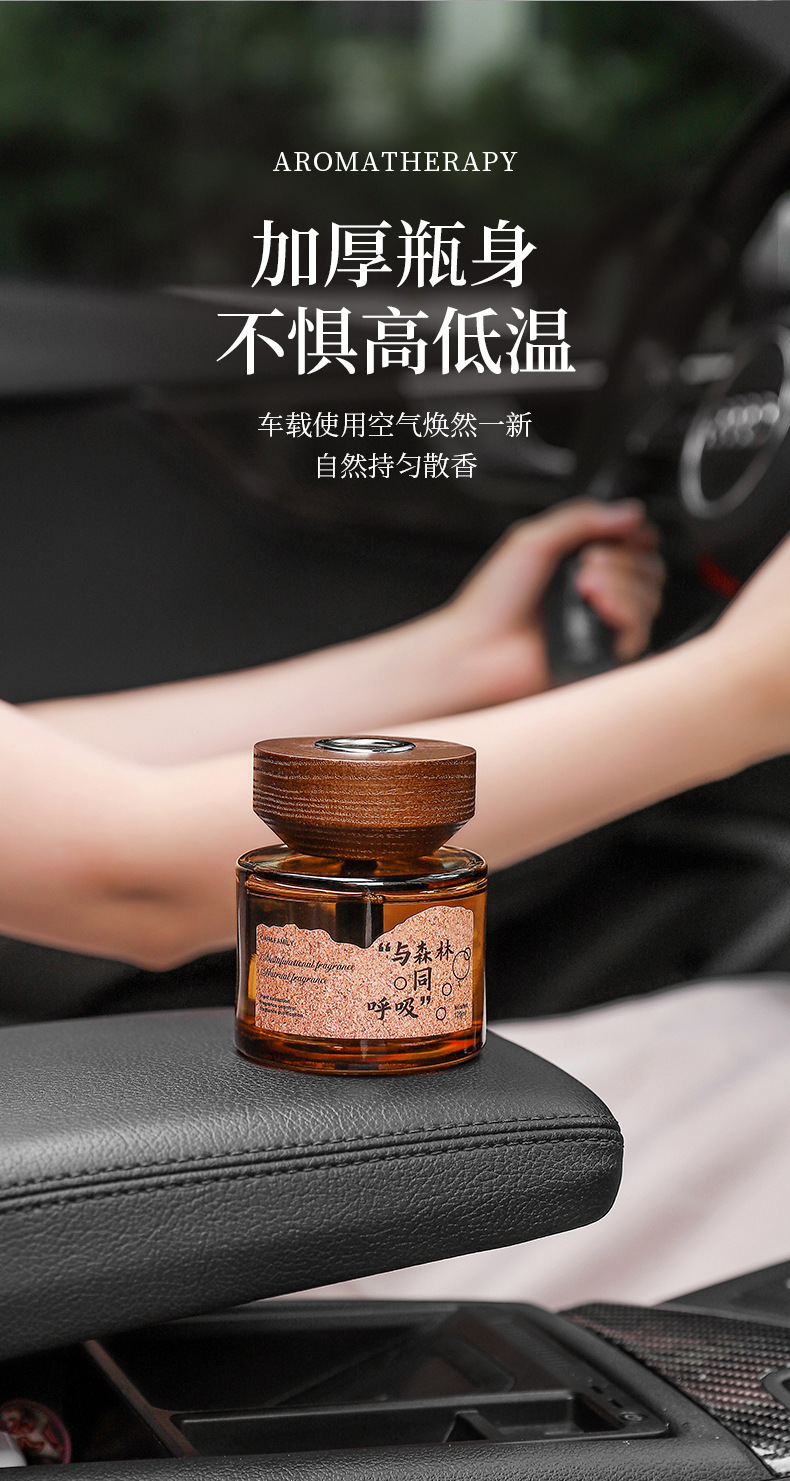 Ebony Agarwood Car Aromatherapy Fireless Aromatherapy Wooden Long-Lasting Diffusing Car Perfume Fragrance Ornaments Car and Home Dual Use