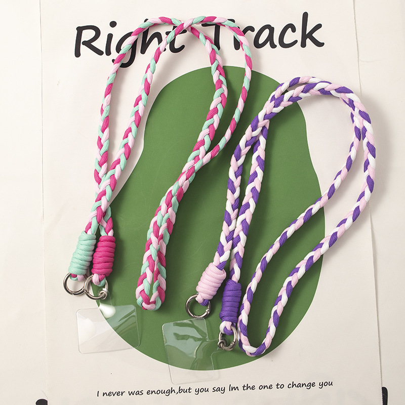 New Mobile Phone Lanyard Long Classy Universal Strap Rope Classy Small Fragrance Braided Anti-Lost Double Buckle Mobile Phone Chain