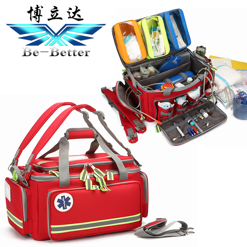 大容量防水手提单肩双背三用急救包2L氧气瓶救护车专用包应急急救