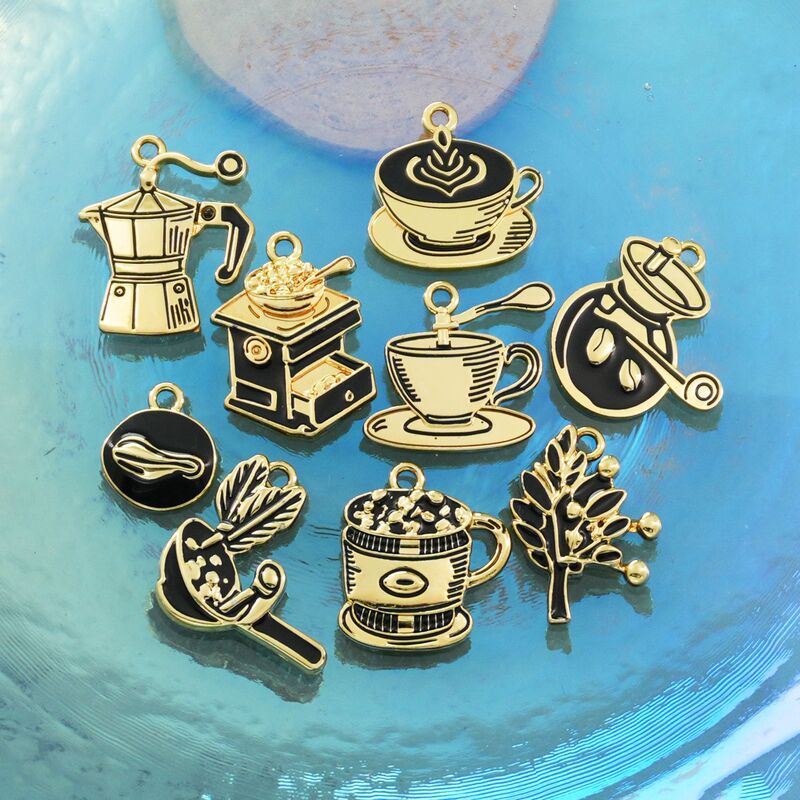 Cross-Border New Product Gold-Plated Coffee Machine Pendant Accessories Hot-Selling Personalized Alloy Pendant DIY Jewelry Manufacturer Direct Sales Cross-Border New Product Gold-Plated Coffee Machine Pendant Accessories Hot-Selling Personalized Alloy Pendant DIY Jewelry Manufacturer Direct Sales