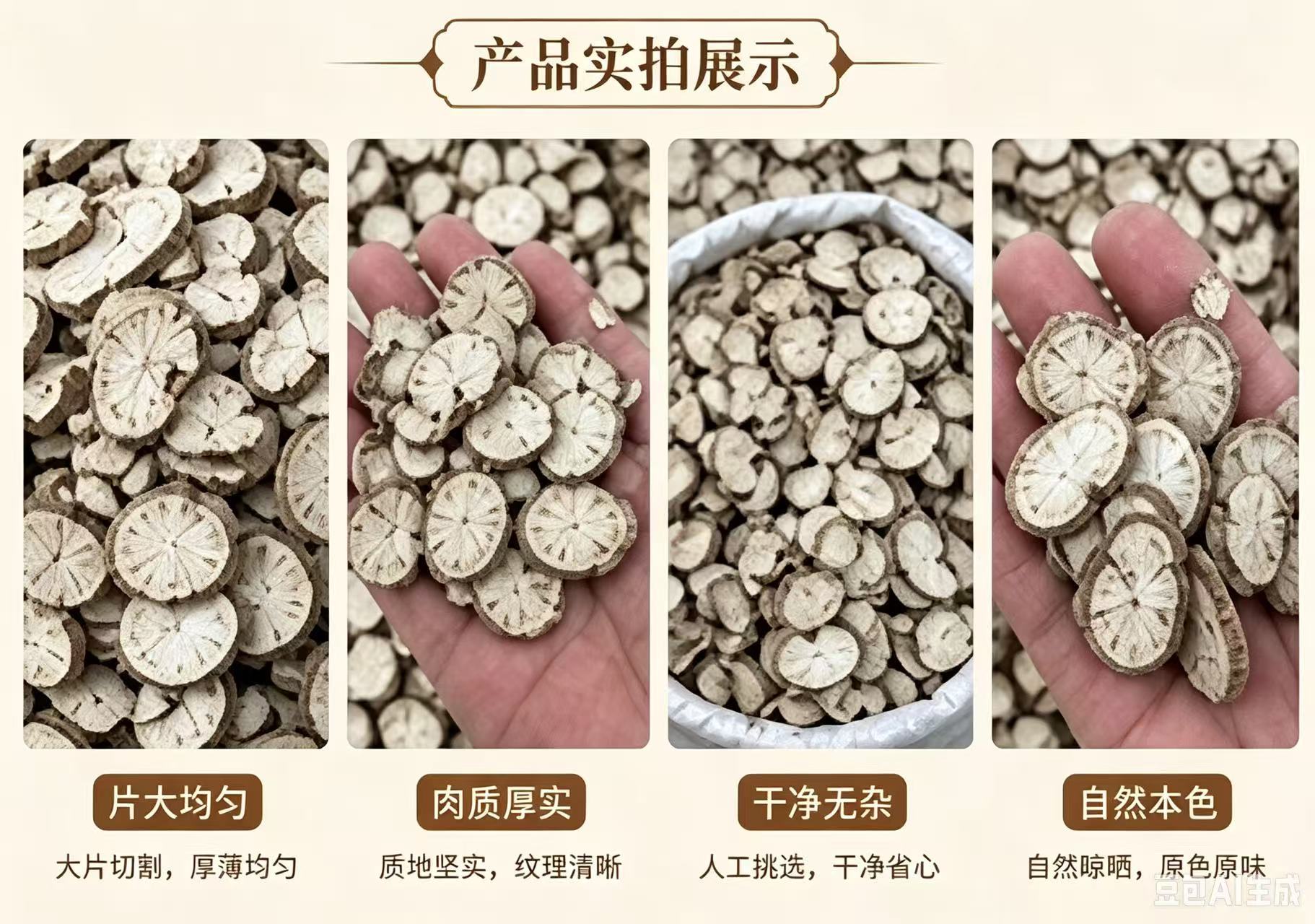 Fang Ji Dried Stephania Root Slices Han Fang Ji Traditional Herbal Decoction Ingredient 1000g Bag overview