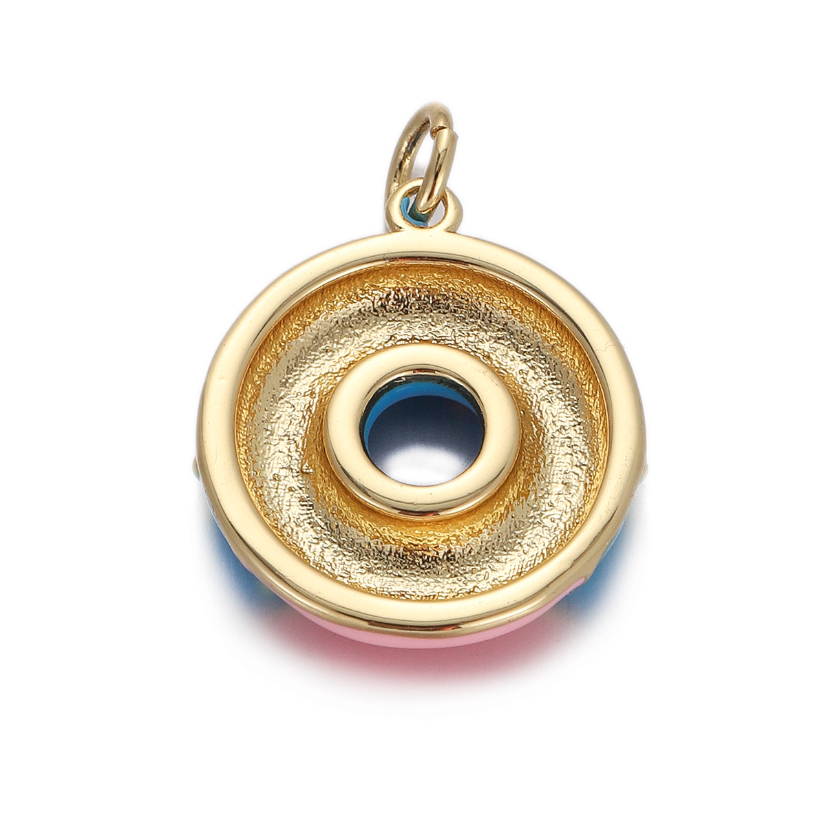 4g Weight Pendant Jewelry Making Type Gold Plated Plating Material Zircon Inlay Material 1 Piece Quantity Holiday Occasion Copper Material Donuts Pattern Women's Gender Enamel Design Simple Style Style 1 Piece Copper Zircon Gold Plated Donuts Pendant 20