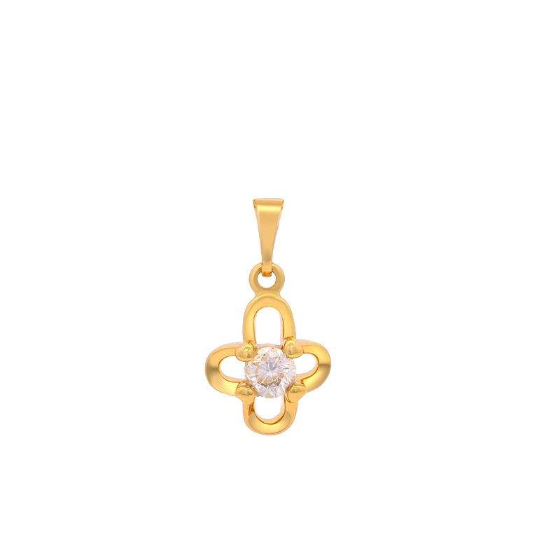 Xuping estilo simple aleación de cobre chapado colgante de color 24k simple incrustación de zircón hueco flores ligeras joyas de lujo